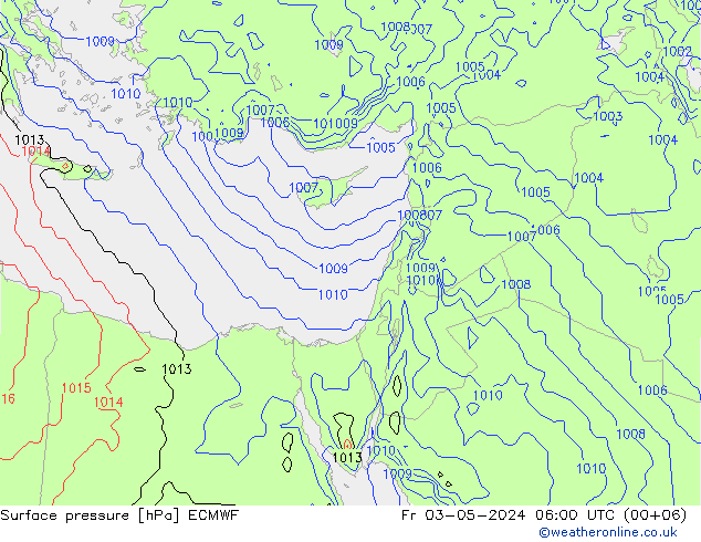 pressão do solo ECMWF Sex 03.05.2024 06 UTC