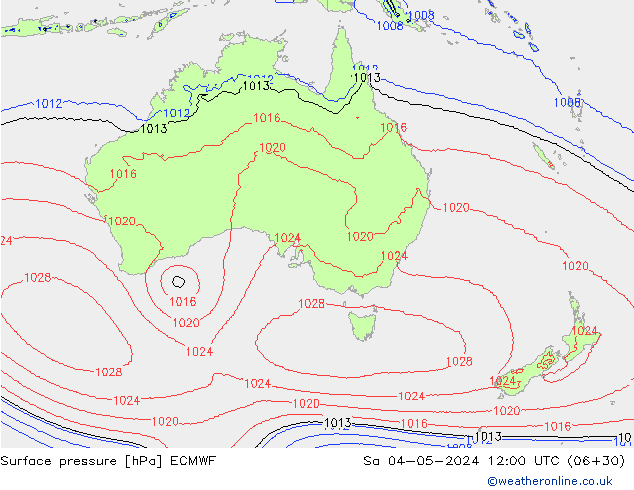 Bodendruck ECMWF Sa 04.05.2024 12 UTC