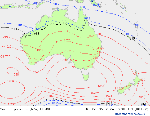 Pressione al suolo ECMWF lun 06.05.2024 06 UTC