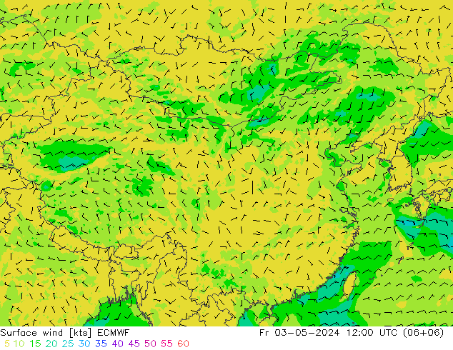 风 10 米 ECMWF 星期五 03.05.2024 12 UTC