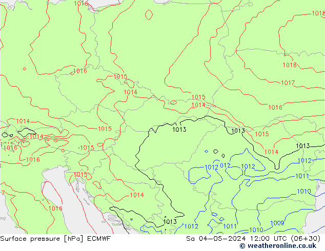 Surface pressure ECMWF Sa 04.05.2024 12 UTC