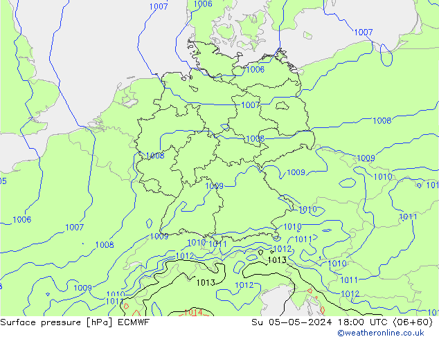 Pressione al suolo ECMWF dom 05.05.2024 18 UTC