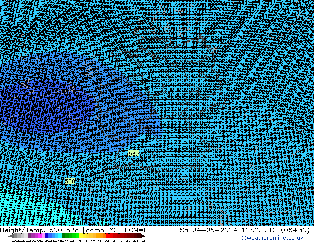 Géop./Temp. 500 hPa ECMWF sam 04.05.2024 12 UTC