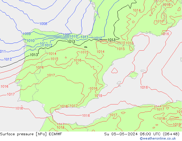 pression de l'air ECMWF dim 05.05.2024 06 UTC