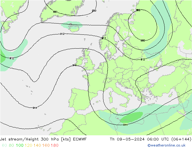 Courant-jet ECMWF jeu 09.05.2024 06 UTC