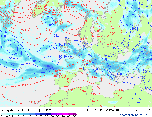 Nied. akkumuliert (6Std) ECMWF Fr 03.05.2024 12 UTC