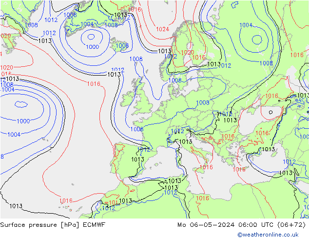 pressão do solo ECMWF Seg 06.05.2024 06 UTC