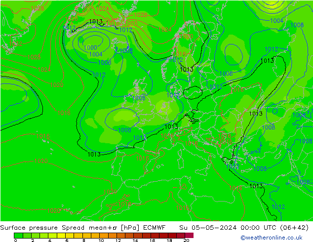 Bodendruck Spread ECMWF So 05.05.2024 00 UTC