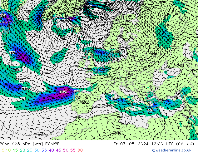 Vento 925 hPa ECMWF Sex 03.05.2024 12 UTC