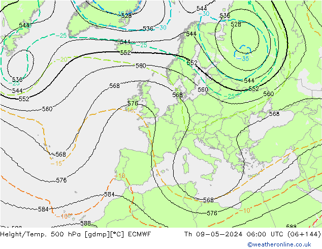 Géop./Temp. 500 hPa ECMWF jeu 09.05.2024 06 UTC