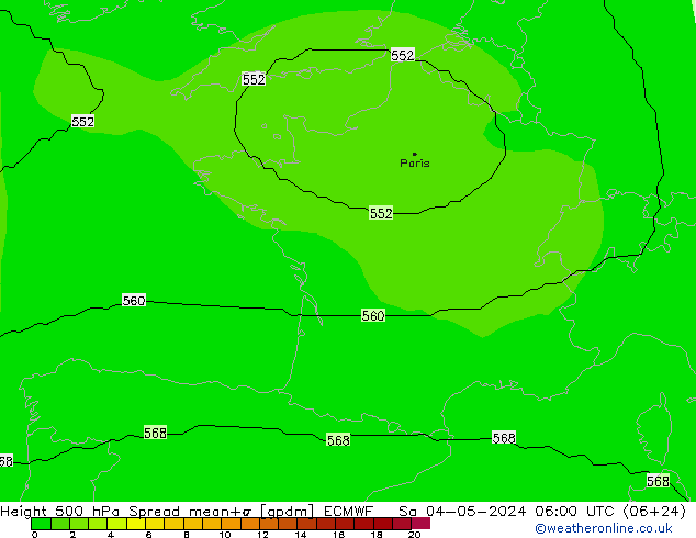 Height 500 hPa Spread ECMWF Sa 04.05.2024 06 UTC