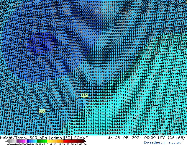 Géop./Temp. 500 hPa ECMWF lun 06.05.2024 00 UTC