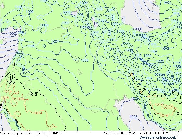 Luchtdruk (Grond) ECMWF za 04.05.2024 06 UTC