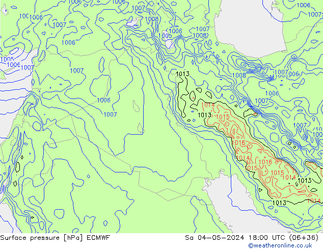 Pressione al suolo ECMWF sab 04.05.2024 18 UTC