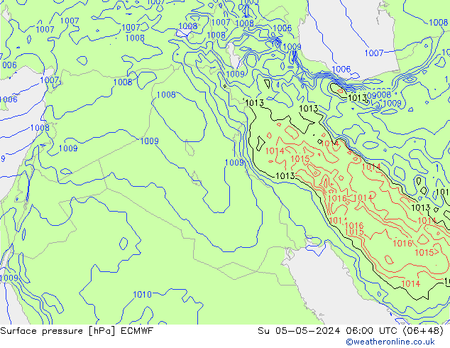 Pressione al suolo ECMWF dom 05.05.2024 06 UTC