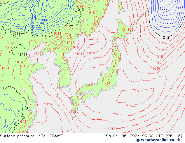 Surface pressure ECMWF Sa 04.05.2024 00 UTC