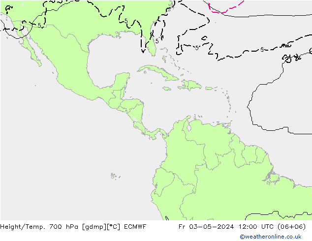 Height/Temp. 700 hPa ECMWF pt. 03.05.2024 12 UTC