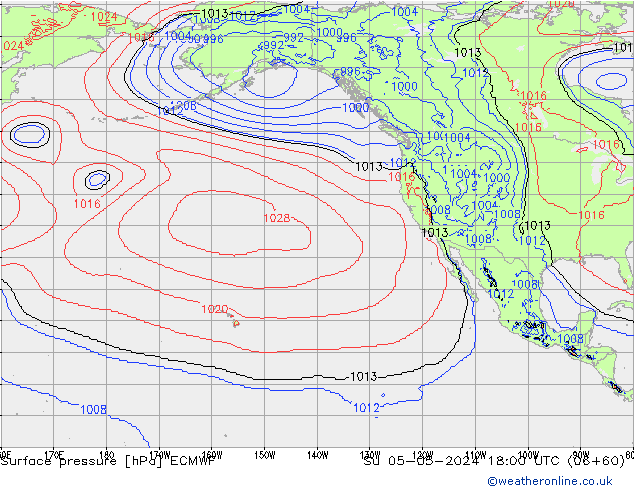 Surface pressure ECMWF Su 05.05.2024 18 UTC