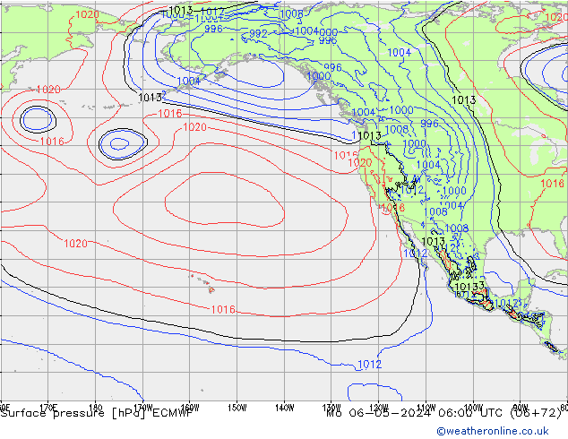 Pressione al suolo ECMWF lun 06.05.2024 06 UTC