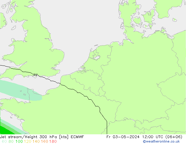 Jet stream/Height 300 hPa ECMWF Fr 03.05.2024 12 UTC