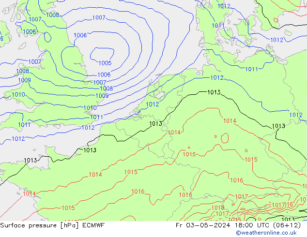 Surface pressure ECMWF Fr 03.05.2024 18 UTC