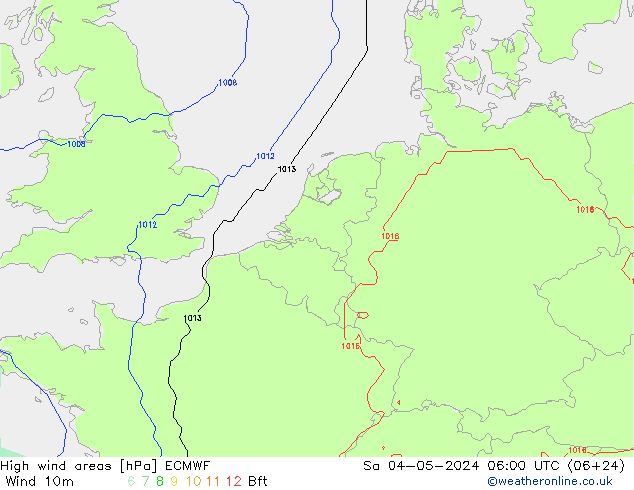 High wind areas ECMWF sab 04.05.2024 06 UTC