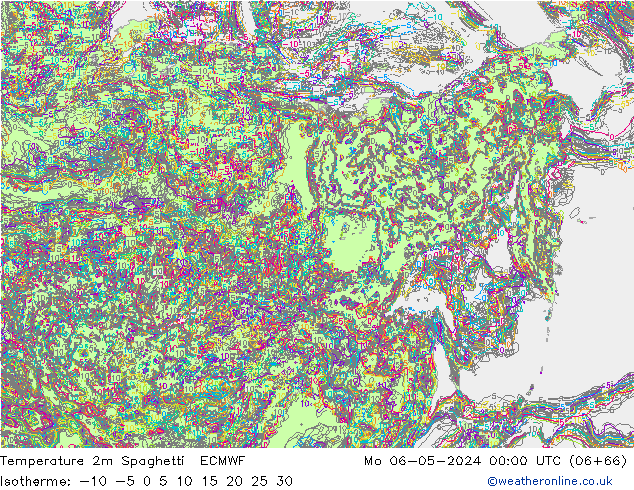 Temperature 2m Spaghetti ECMWF Mo 06.05.2024 00 UTC