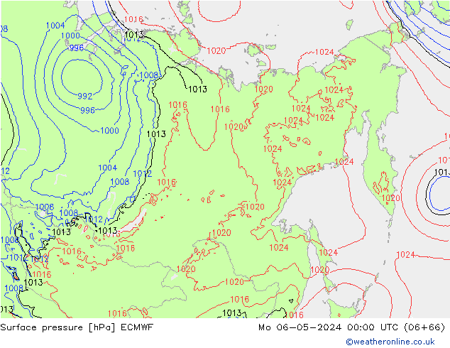 приземное давление ECMWF пн 06.05.2024 00 UTC