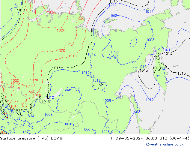 Luchtdruk (Grond) ECMWF do 09.05.2024 06 UTC