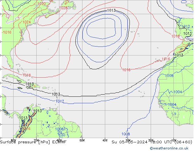 Surface pressure ECMWF Su 05.05.2024 18 UTC