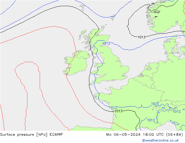 Bodendruck ECMWF Mo 06.05.2024 18 UTC