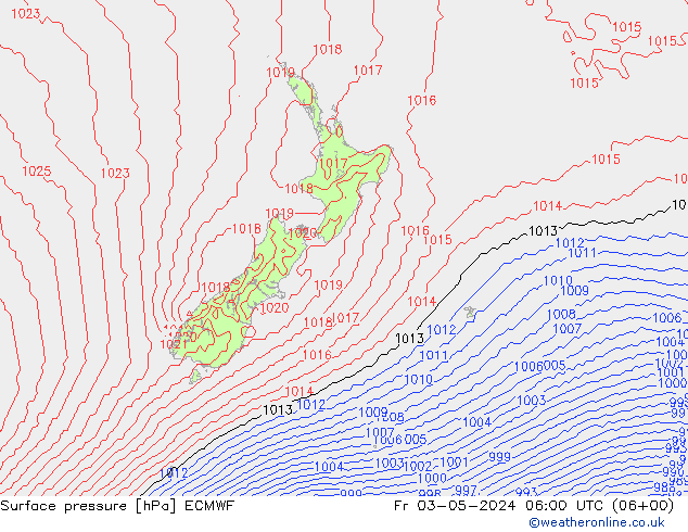 pressão do solo ECMWF Sex 03.05.2024 06 UTC