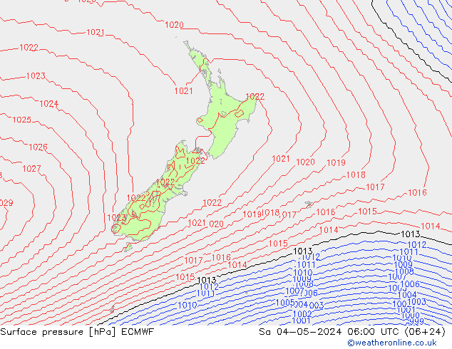 pression de l'air ECMWF sam 04.05.2024 06 UTC