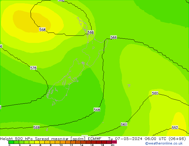 Height 500 hPa Spread ECMWF  07.05.2024 06 UTC