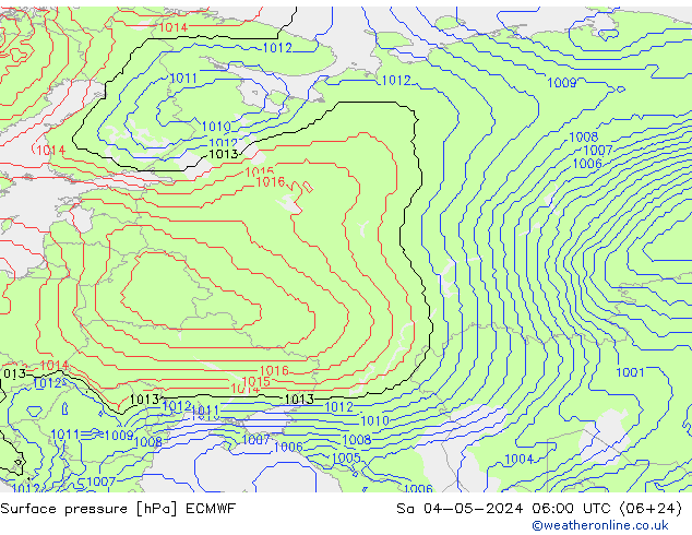 Luchtdruk (Grond) ECMWF za 04.05.2024 06 UTC