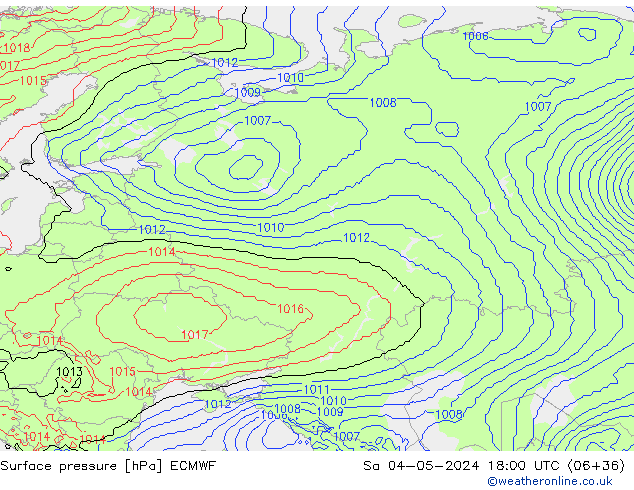 ciśnienie ECMWF so. 04.05.2024 18 UTC