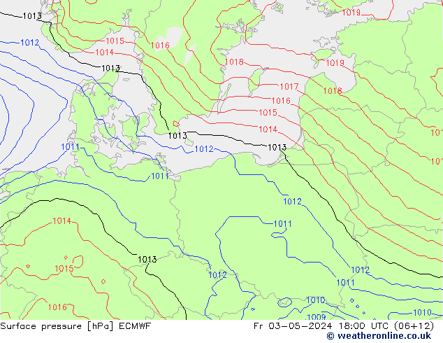 Yer basıncı ECMWF Cu 03.05.2024 18 UTC