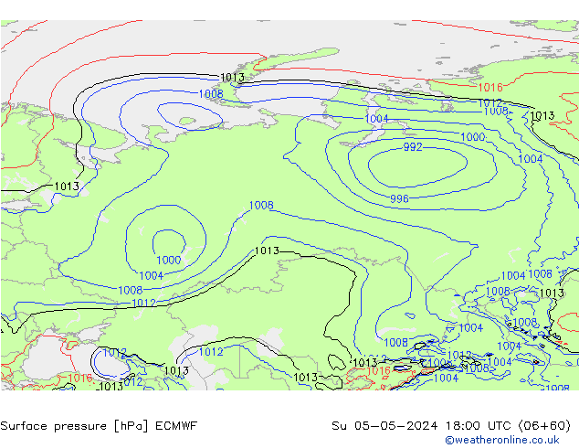 Presión superficial ECMWF dom 05.05.2024 18 UTC