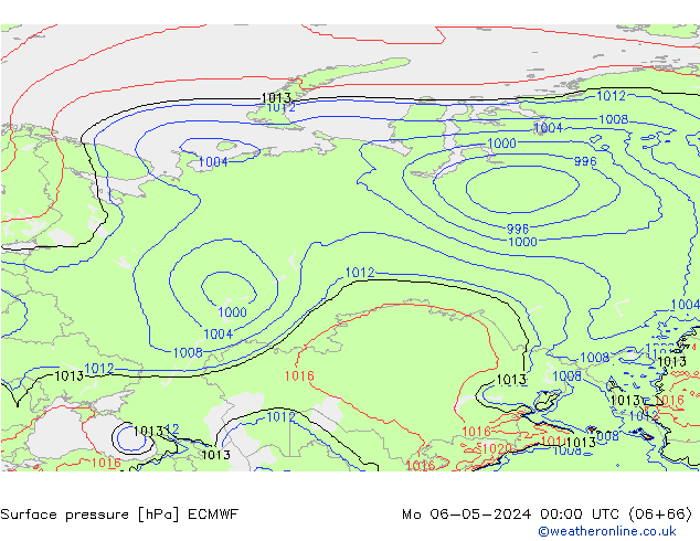 pressão do solo ECMWF Seg 06.05.2024 00 UTC