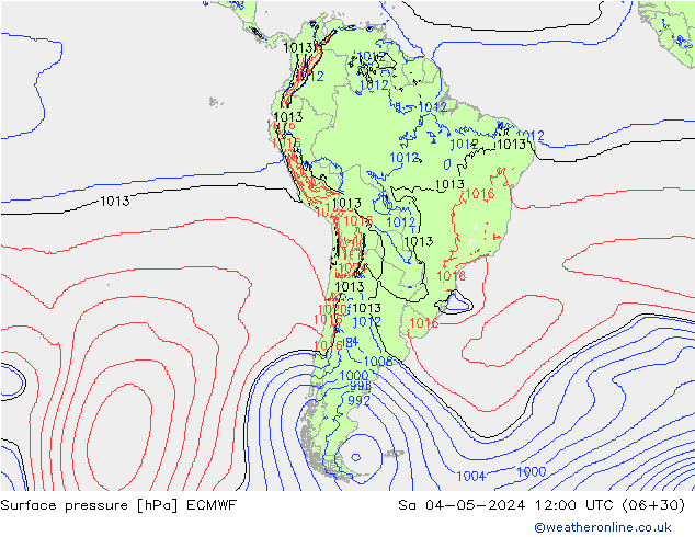 Surface pressure ECMWF Sa 04.05.2024 12 UTC