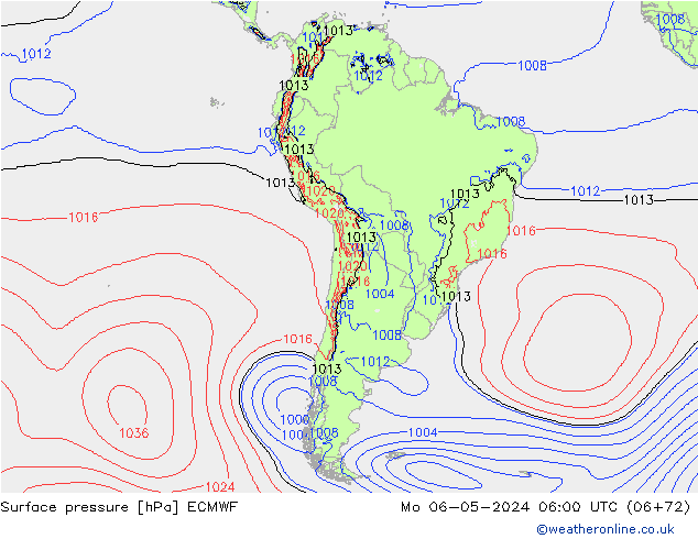 Yer basıncı ECMWF Pzt 06.05.2024 06 UTC