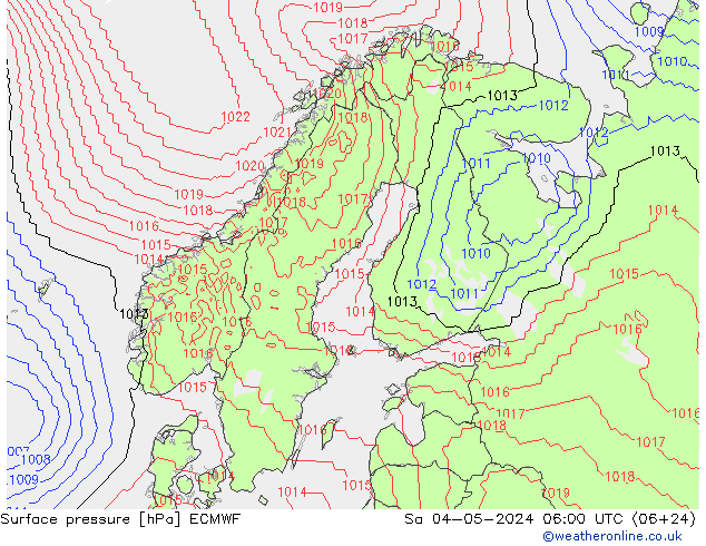 Bodendruck ECMWF Sa 04.05.2024 06 UTC