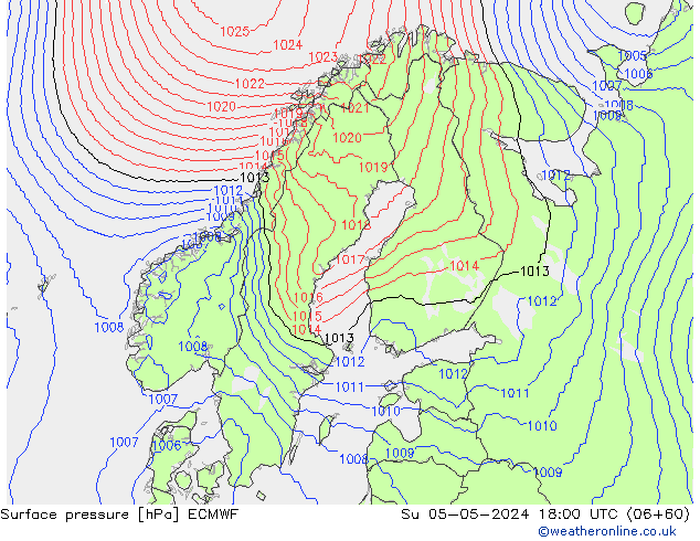 Yer basıncı ECMWF Paz 05.05.2024 18 UTC