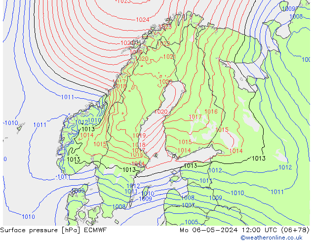 приземное давление ECMWF пн 06.05.2024 12 UTC