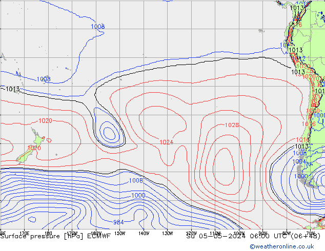 Surface pressure ECMWF Su 05.05.2024 06 UTC