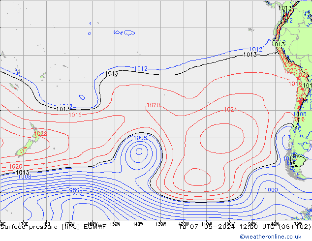 Yer basıncı ECMWF Sa 07.05.2024 12 UTC