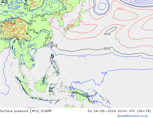 ciśnienie ECMWF so. 04.05.2024 00 UTC