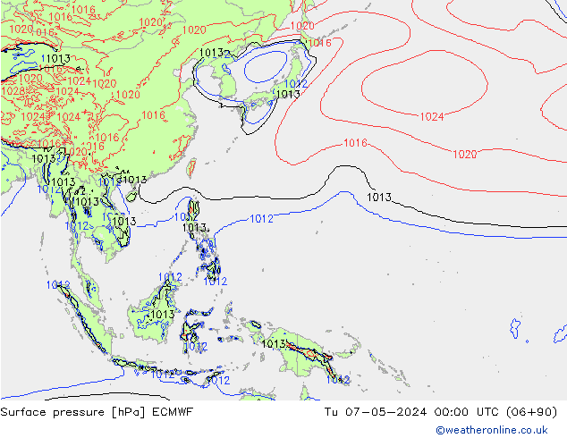 pression de l'air ECMWF mar 07.05.2024 00 UTC