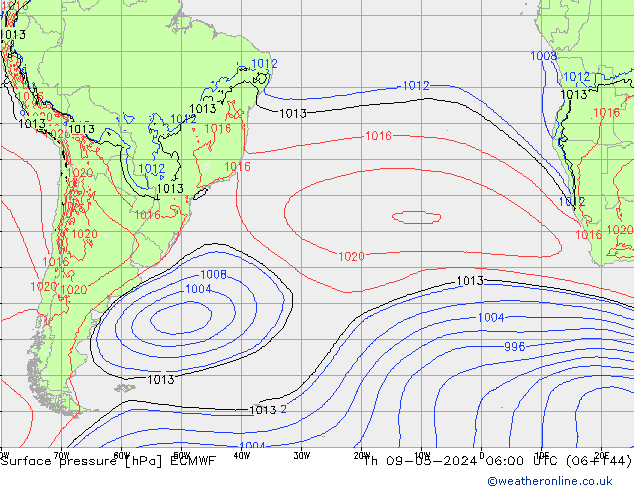 Surface pressure ECMWF Th 09.05.2024 06 UTC