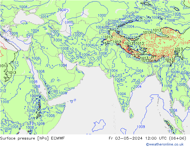 Yer basıncı ECMWF Cu 03.05.2024 12 UTC